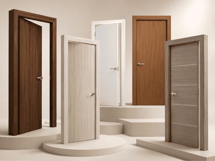 Flush wooden doors
