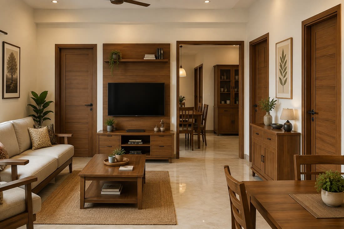 Flush doors and woodwork for homes
